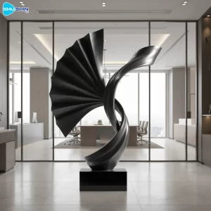Steel Momentum Polished Modern Abstract Customizable Stainless Steel Sculpture For Lux