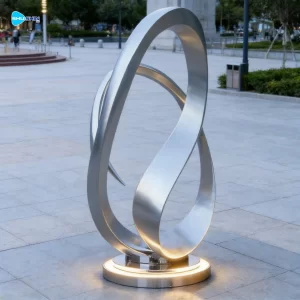 Steel Outdoor Abstract Stainless Steel Sculpture Metal Art Weather Resistant For Shopp