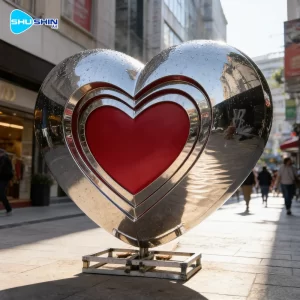 Steel Outdoor Garden Decoration Modern Polished Stainless Steel Custom Abstract Heart 