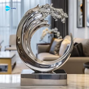 Steel Polished Stainless Steel Abstract Water Wave Sculptures And Metal Crafts Suitab