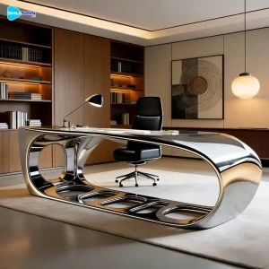 Steel Stainless Steel Flow Desk Mirror Polished Customized Fashion Modern Indoor Villa 2