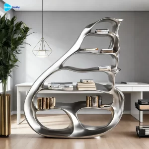 Steel Stainless Steel Pear Bookshelf Fashion Mirror Polished Modern Customized Abstrac