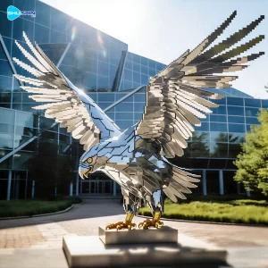 Steel Stainless Steel Welded Electroplated Eagle Animal Sculpture Customized Shape Out