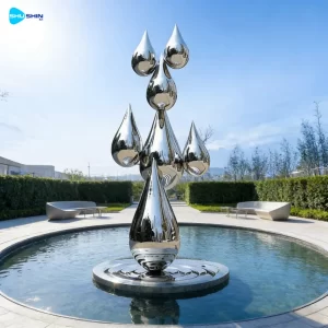 Steel Sun Shower Polished Stainless Steel Customized Fashion Art Collectible Sculpture
