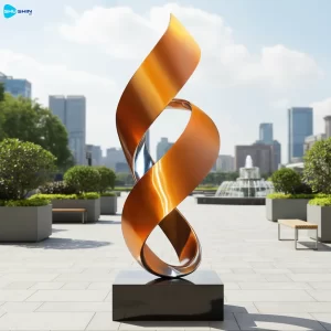 Steel The Artistic Fashion Modern Polished Twisted Stainless Steel Abstract Statue In 